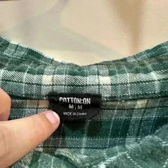 Green and white plaid button down from Cotton On - Picture 3 of 3